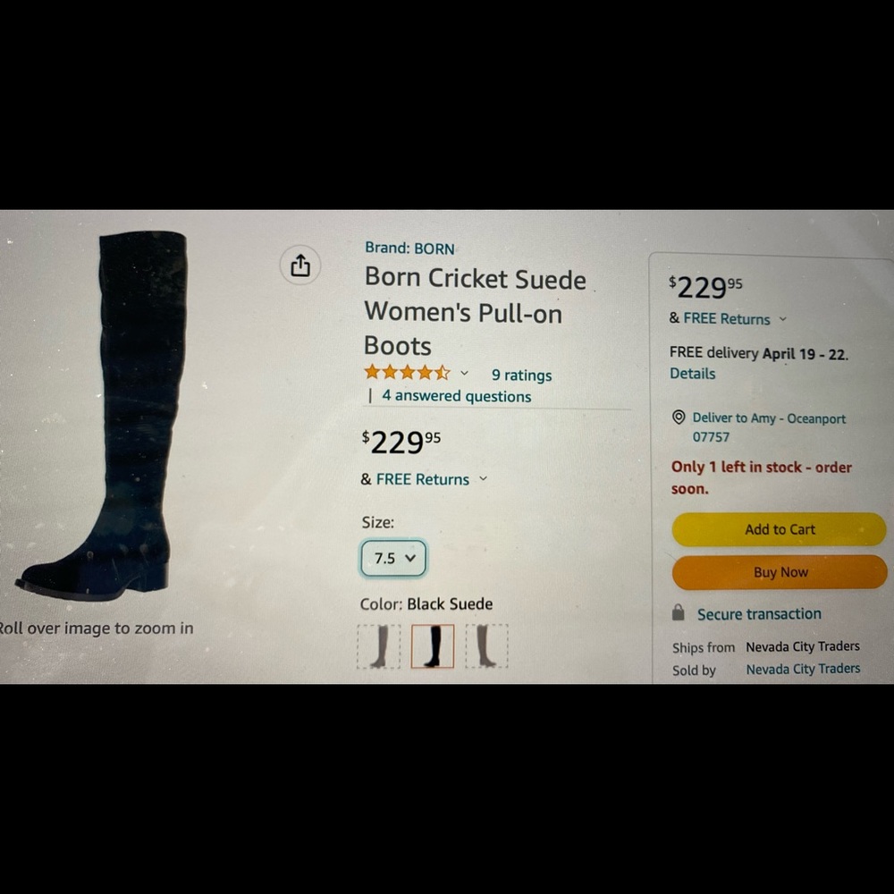 Beautiful Born Black Suede tall boots. Size 8M, side half-zip. Luscious!